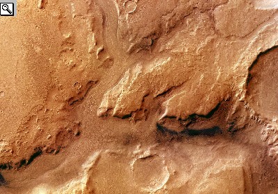 Foto della Mars Express della Teviot Valles, uno dei canali della Reull Vassis.